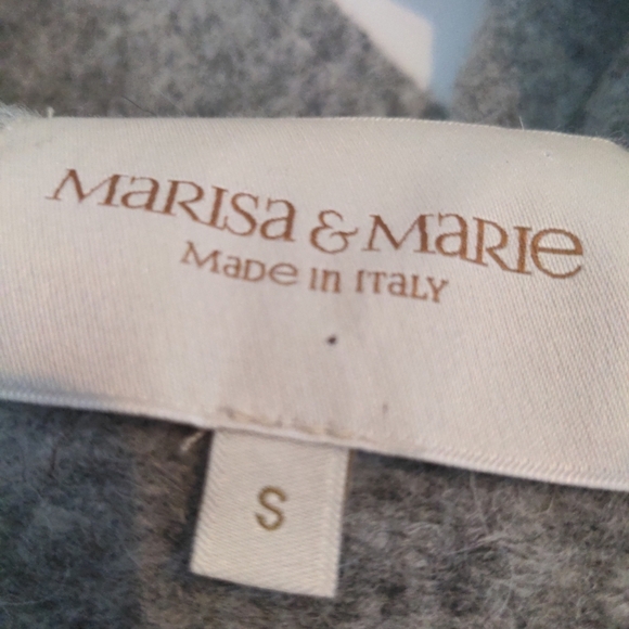 Marisa & Marie Car Coat Wool Blend Brushed Woven Grey Made In Italy Small - Picture 5 of 10